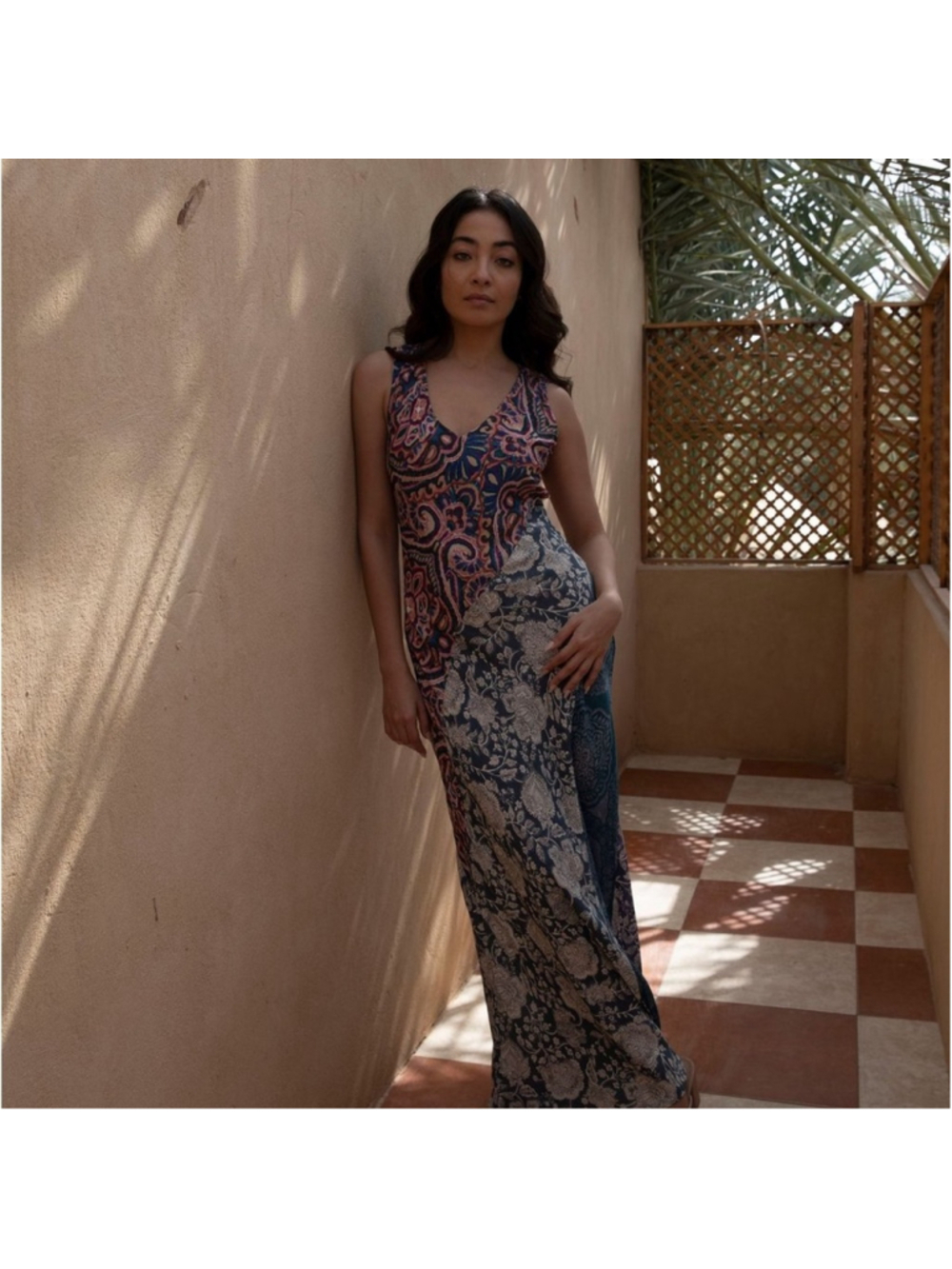 Anthropologie Kachel Hannah Maxi Dress Bohemian Paisley Floral Boho Patchwork L